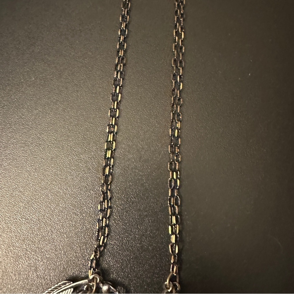 JewelMint Festival layered necklace Tri-colored Black Copper Gold feathers - Picture 7 of 13